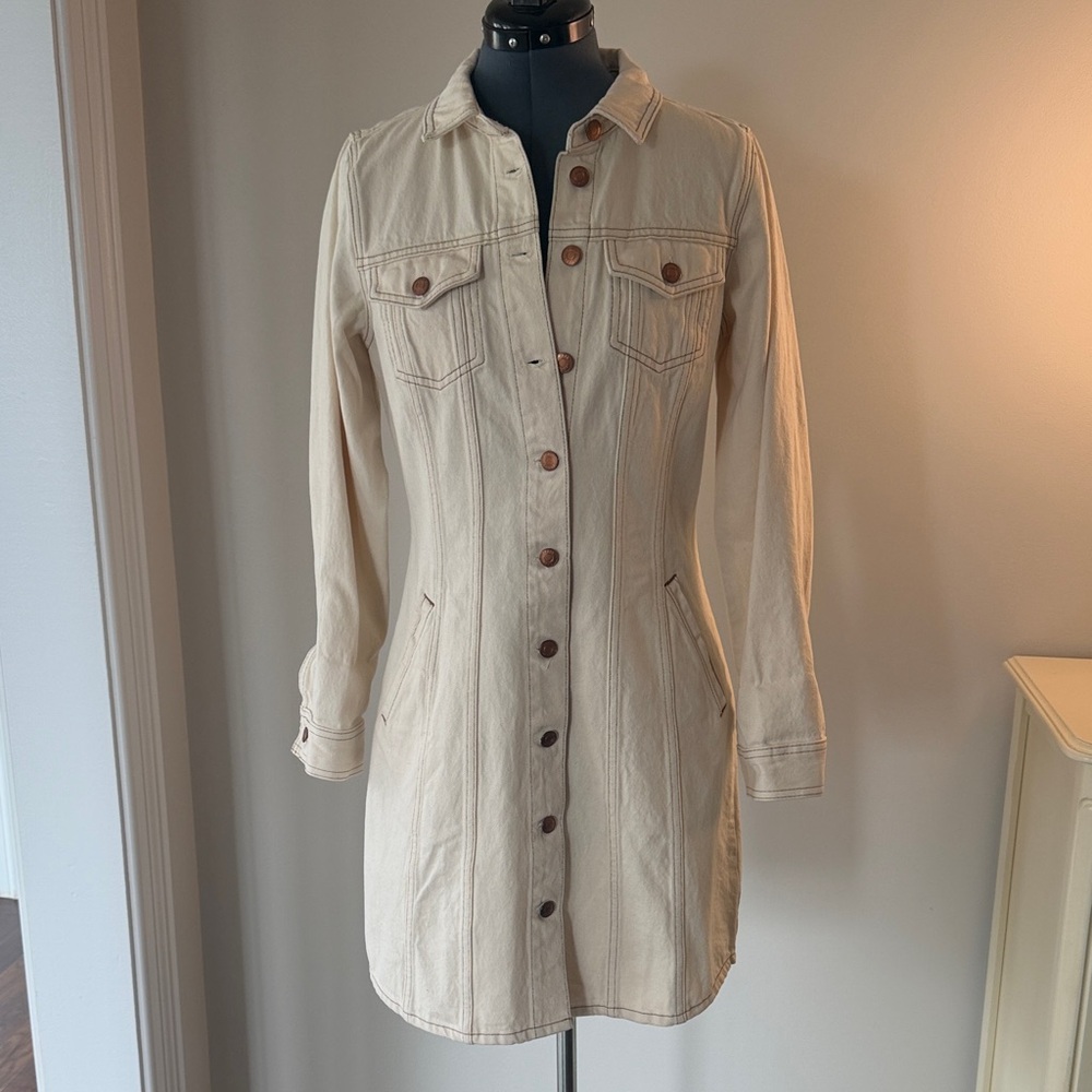 J. Crew Women's Cream Longline Denim dress